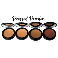Poudre bronzante pressée mate vegan personnalisée, résistante à l'eau, avec houppette, maquillage haute couvrance, poudre pour le visage pour peaux foncées