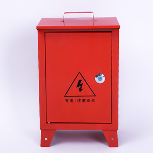 Portable Power Meter <b>Switch</b> Storage Box Red Industrial Floor <b>Standing</b> With Lock And Handle For Construction Site Use - Product Image 3