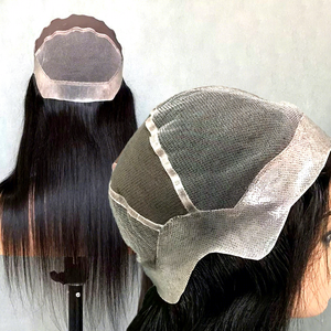 Parrucca Protesica Medicale Personalizzata per Donna Annodata <span class=keywords><strong>a</strong></span> Mano con PU Perimetrale in Capelli Umani Vergini Raw al 100% Non Trattati, Lisci e di Colore Nero Naturale - Product Image 1