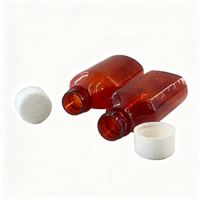 Bouteille ovale en PET pour sirop liquide médicinal de 0,75 oz avec bouchon à visser résistant aux enfants, couleur personnalisée et impression sérigraphique