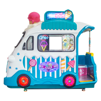 Manège pour enfants 4 places MSKY Ice Cream Fun, jeu vidéo 3D d'intérieur éducatif, à monnayeur, en fibre de verre, en anglais