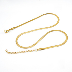 ZOGXIN Gold Plated Snake Chain Necklace Multi Layered 18K Stainless Steel Clavicle Chain Minimalist Style Fashion Jewelry - Product Image 3