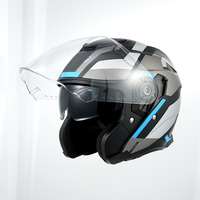 ECE2206 nouveau modèle Open Face casque de moto noir mat ABS pour la conduite sur route homologué