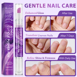 Ikzee Private Label Stylo 4-en-1 pour le soin des ongles : polissoir, repousse-cuticules et applicateur d'huiles nourrissantes pour la réparation des ongles abîmés et des cuticules sèches - Product Image 4