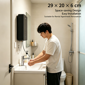 <span class=keywords><strong>Chauffe</strong></span>-<span class=keywords><strong>eau</strong></span> électrique instantané sans réservoir, corps compact peu encombrant, installation murale facile pour la salle de bain et la douche - Product Image 4