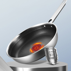 Sartenes Quirúrgicos de <span class=keywords><strong>Acero</strong></span> Inoxidable de 26 cm/28 cm, Sartén de <span class=keywords><strong>Acero</strong></span> Inoxidable 18/8 304 para Frituras para Inducción y Gas - Product Image 3