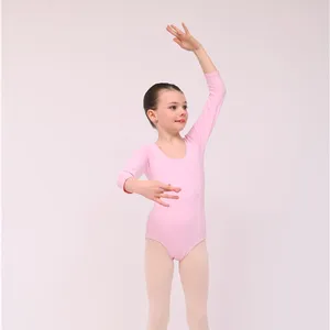 Factory soild color girls boutique dance wear long sleeve Leotard for training