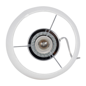 Round Table <b>Lamp</b> Set Faceted Crystal Orbs Linen Shade For Bedroom Living Room Bedside Styling - Product Image 5