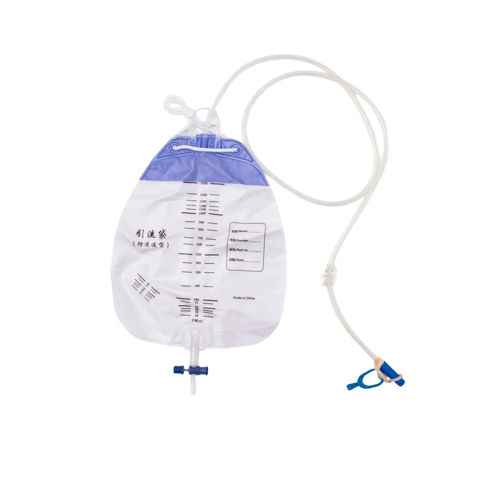 Sac de vidange médical à chambre jetable Sac de drainage anti-reflux