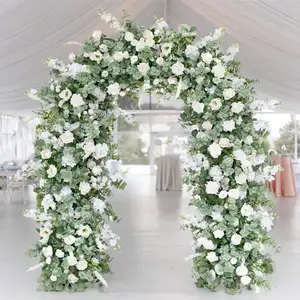 工厂定制白花婚礼背景图像装饰人工拱门带铁框婚礼花拱门