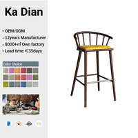 Tabouret de bar moderne pour îlot de cuisine italien, chaise de comptoir minimaliste nordique en bois de frêne avec dossier pour café, pub, restaurant