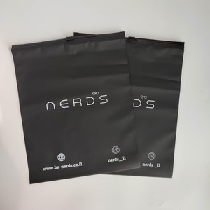 Online Shopping Reusable 12*16inch Matte Black Shipping Bag Plastic Zipper Bags Custom Printed White Logo Polybags for Packaging - Product Image 2