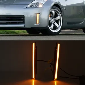 DRL For Nissan 350Z Z33 2006 2007 2008 2009 LED Daytime Running Lights yellow signal fog lamp