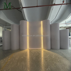 Arche de toile de fond en PVC blanc personnalisée pour grands événements, décoration de scène de <span class=keywords><strong>mariage</strong></span>, mur de toile de fond en PVC ondulé incurvé - Product Image 2