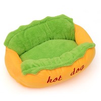 Yun Neues Winter-Hundebett aus umweltfreundlichem Material, modisches Hot-Dog-Design, niedliches Würstchen-Design, warme Hundematte, abnehmbar, waschbar, Gummimatte