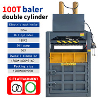 Machines à emballer verticales semi-automatiques hydrauliques de double cylindre pour le compacteur en plastique de bouteille de Fiber-100T en plastique de carton