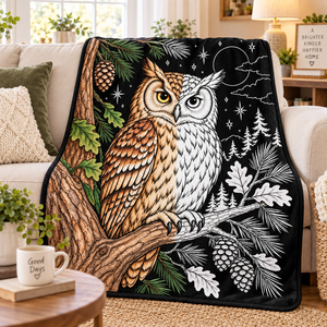 Custom Owl Coloring Blanket Flannel Rectangular Reusable DIY Doodle Blanket For Kids Home Winter Use - Product Image 4