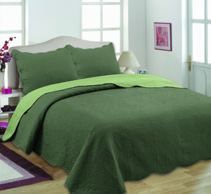 Vente en gros de couvre-lit à ultrasons réversible en microfibre de polyester couvre-lit de couleur unie - Product Image 4