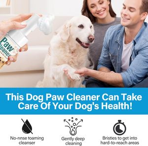 2024 Haustier-Fußreinigungsschaum Haustier-Pfotenreiniger kein Waschen wasserloser Hundespotenreiniger mit Silikonbürste - Product Image 3
