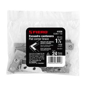1/2 Bolsa de 24 Cuadrados de Esquina Plana 1-1/2 'X1-1/2' Accesorios de Muebles para Fiero - Product Image 1