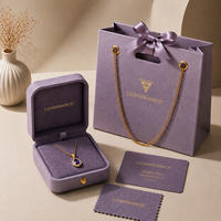 Ensemble d'emballage de bijoux personnalisé Lionwrapack : Boîte à collier en cuir, sac à chaîne, carte, tissu, logo, ensemble de boîtes à bijoux FSC