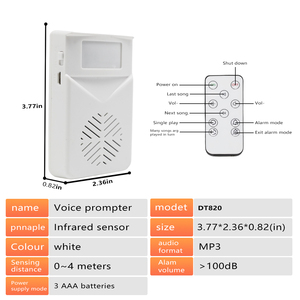 Indoor Draadloze Pir Bewegingssensor Infrarood Menselijk Lichaam Detectie Met Stem Veiligheid Alarm En Slimme Diy Stem Prompt Speler - Product Image 6