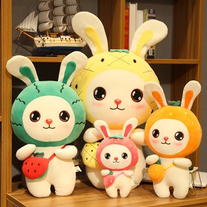 Zaino in Peluche a Forma di Coniglio Cartone Animato Personalizzato per Ragazze, <span class=keywords><strong>Cuscino</strong></span> Creativo Ricamato a Frutta Antistress in Cotone PP, Vendita all'Ingrosso - Product Image 1