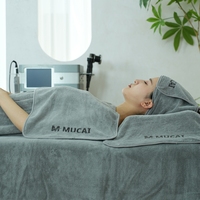 Lot de 6 serviettes de salon en microfibres grises personnalisées avec impression laser super douces à séchage rapide Dédouanement complet