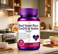 Complément de santé pour adultes OEM avec extrait de levure de riz rouge, CoQ10 et Natto en capsules pour le soutien de la circulation