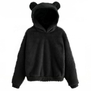 Nueva llegada Nuevo Otoño/Invierno <span class=keywords><strong>Fluffy</strong></span> Bunny Ears Sudadera con capucha Suéter cálido - Product Image 4