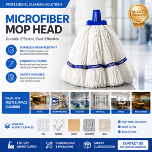 Repuesto de cabezal de mopa de microfibra de 400 g, resistente, con extremo en bucle, para limpieza de pisos comerciales e industriales - Product Image 4