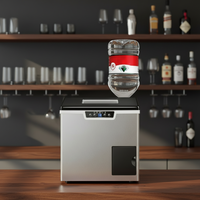 Machine à glaçons industrielle et commerciale compacte tout-en-un pour la fabrication et le broyage de glace avec compresseur à refroidissement par eau, capacité de 25 kg