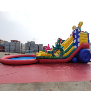 Tobogán acuático inflable de triple carril con piscina gigante desmontable - Product Image 4