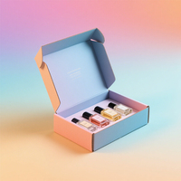 Cartón corrugado para cosméticos con logotipo impreso personalizado, papel Kraft, envío de tamaño reducido, caja de correo de perfume de regalo de cartón