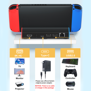 Base de Conexión para TV con Múltiples Puertos, Adaptador de Carga Portátil, Ethernet de 1000 Mbps, Soporte para <span class=keywords><strong>Nintendo</strong></span> <span class=keywords><strong>Switch</strong></span> OLED - Product Image 4