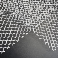 Tissu en maille hexagonale respirant et extensible 100 % polyester blanc pour sacs et chaussures pour filles, tissu en maille 100 % polyester