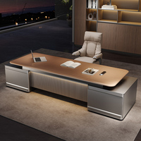 Ensemble bureau et chaise de direction, grande table de travail, bureau de direction haut de gamme, moderne, luxe léger, peinture, bureau modulaire en bois