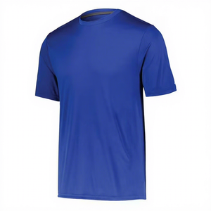 Camiseta de Manga Corta para Hombre, Cuello Redondo, Color Azul, Corte Regular, Secado Rápido, Color Sólido, Informal, Tejido de Punto, Poliéster, Rendimiento - Product Image 1