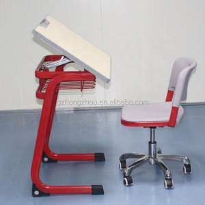 <span class=keywords><strong>Chaise</strong></span> de bureau moderne réglable pour étudiant <span class=keywords><strong>avec</strong></span> <span class=keywords><strong>table</strong></span> à <span class=keywords><strong>dessin</strong></span> à roulettes en métal, ensemble de mobilier scolaire - Product Image 3