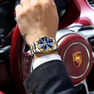 Reloj de Pulsera de Cuarzo Poedagar 698 de Lujo, Luminoso e Impermeable para Hombre de Negocios, con Correa de Acero Inoxidable y Calendario - Product Image 4