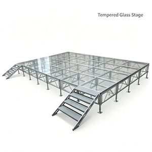 Palco in Vetro Temperato con Telaio in Alluminio, Piattaforma Modulare Trasparente per Matrimoni, Eventi, Mostre e <span class=keywords><strong>Concerti</strong></span> - Product Image 2