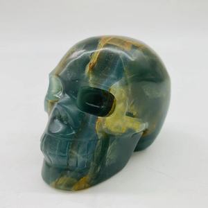 Crâne en cristal sculpté à la main en onyx <span class=keywords><strong>bleu</strong></span>, pour Fengshui, 1 pièce - Product Image 6