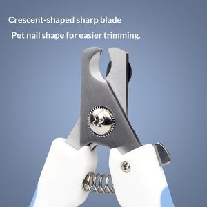 Nouveautés : Coupe-griffes pour chiens et chats en acier inoxydable, à réinitialisation automatique, anti-éclaboussures, avec design d'incision en forme de croissant et limes assorties - Product Image 4