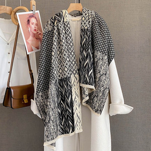Elegante bufanda Pashmina <span class=keywords><strong>de</strong></span> invierno <span class=keywords><strong>para</strong></span> mujer, capa <span class=keywords><strong>de</strong></span> punto <span class=keywords><strong>de</strong></span> doble cara, chal <span class=keywords><strong>para</strong></span> <span class=keywords><strong>vestidos</strong></span> <span class=keywords><strong>de</strong></span> noche, letras con patrón elegante - Product Image 3