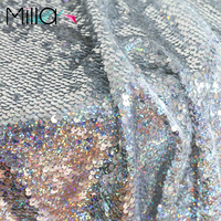 Linge de table en maille de sirène à paillettes argentées scintillantes pour les événements et les mariages