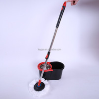 Ensemble serpillière rotative 8L/12L avec seau 360°, 2 têtes de serpillière et essoreuse, seau en acier inoxydable