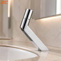 Robinet de lavabo commercial moderne en laiton, mitigeur chaud/froid monotrou pour projets hôteliers et d'appartements