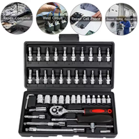 Kit de réparation de clé à cliquet OEM CXS-A-137, 46 pièces, en acier inoxydable, emballé dans une boîte, pour la réparation de vélos/motos/voitures