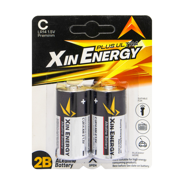 XIN ENERGY High Capacity 8000mAh 1.5V C Size LR14 Alkaline Primary Battery for Kids Ride on Cars Home Appliances & Flashlight