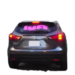 لوحة عرض لافتة الإعلان COB LED الشفافة للنافذة الخلفية للدراجات وسيارات الأجرة بشبكة WiFi وألوان كاملة وزجاج السيارة P7.5-3.89 للسيارات الداخلية 9-18 فولت